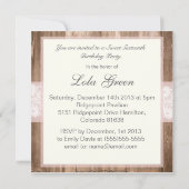 ぼろぼろのシックで素朴なSweet sixteenの誕生会 招待状 (裏面)