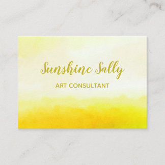 ぼろぼろのシックで黄色い水彩画の洗浄背景 名刺