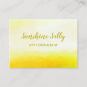 ぼろぼろのシックで黄色い水彩画の洗浄背景 名刺 (正面)