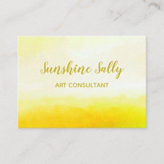 ぼろぼろのシックで黄色い水彩画の洗浄背景 名刺 (正面)