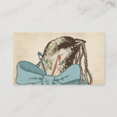 ぼろぼろのシックなかぎ針編みホックヤーンの鳥のリボンの弓 名刺 (裏面)