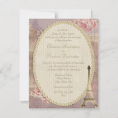 ぼろぼろのシックなエッフェル塔の結婚式招待状 招待状 (裏面)