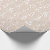 ぼろぼろのシックなクリスマスツリーパターン休日のクリーム ラッピングペーパー (角)