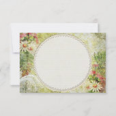 ぼろぼろのシックなデイジー及び野生の花は感謝していしています サンキューカード (裏面)