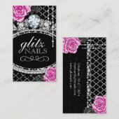 ぼろぼろのシックなネイルサロンの名刺 名刺 (正面/裏面)