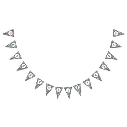 ぼろぼろのシックなハッピーバースデーの旗 バンティングフラッグ (全)