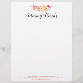 ぼろぼろのシックなバラの素朴なヴィンテージの赤面のピンクの花柄 レターヘッド