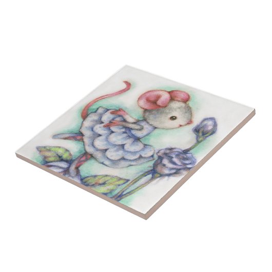 ぼろぼろのシックなバレリーナのマウスの女の子のダンサーの菓子 タイル (側面)