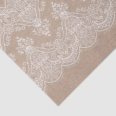 ぼろぼろのシックなバーラップおよびレースのティッシュペーパー 薄葉紙 (詳細)