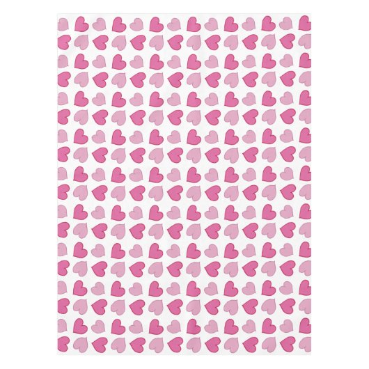 ぼろぼろのシックなピンクのハートのテーブルクロス テーブルクロス (正面)