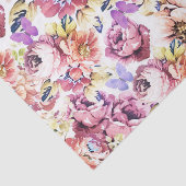 ぼろぼろのシックなピンクのバラのヴィンテージの蝶花柄 薄葉紙 (詳細)