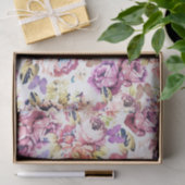 ぼろぼろのシックなピンクのバラのヴィンテージの蝶花柄 薄葉紙 (ギフト)