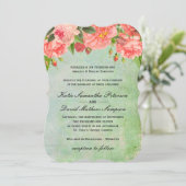 ぼろぼろのシックなピンクのバラの結婚式招待状 招待状 (スタンド正面)