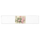 ぼろぼろのシックなピンクのビクトリアンなバラ ショートテーブルランナー (横)