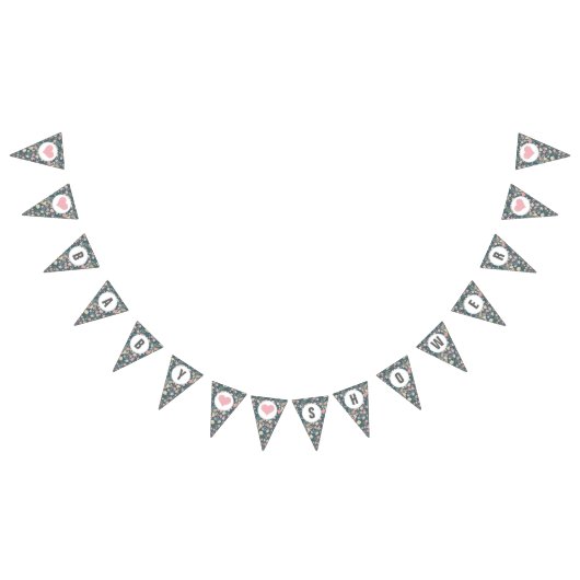 ぼろぼろのシックなベビーシャワーの旗 バンティングフラッグ (全)