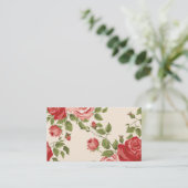 ぼろぼろのシックなヴィンテージのエレガントなピンクのバラパターン 名刺 (スタンド正面)