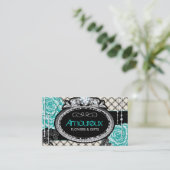 ぼろぼろのシックなヴィンテージのバラの名刺 名刺 (スタンド正面)