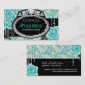 ぼろぼろのシックなヴィンテージのバラの名刺 名刺 (正面/裏面)