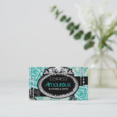 ぼろぼろのシックなヴィンテージのバラの名刺 名刺 (スタンド正面)