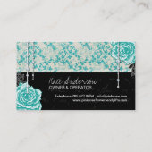 ぼろぼろのシックなヴィンテージのバラの名刺 名刺 (裏面)