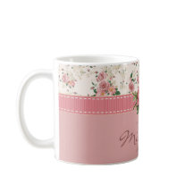 ぼろぼろのシックな名前をカスタムする及びモノグラムの花柄