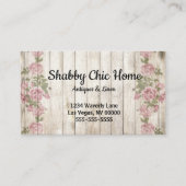 ぼろぼろのシックな木およびばら色の名刺 名刺 (正面)