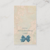 ぼろぼろのシックな編み物針の弓レース 名刺 (裏面)