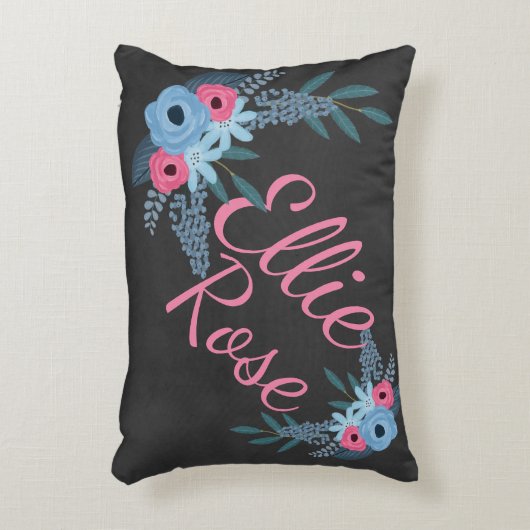 ぼろぼろのシックな花の女の子の一流の子供部屋は個人化なります アクセントクッション (正面(垂直))