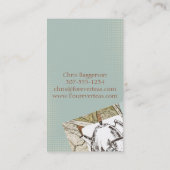 ぼろぼろのシックな茶注ぐティーポットのティーカップの古い地図 名刺 (裏面)