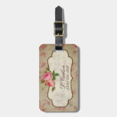 ぼろぼろのシックな荷物のラベル ラゲッジタグ (正面縦)