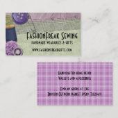 ぼろぼろのシックな裁縫の概念ボタンの裁縫婦 名刺 (正面/裏面)