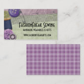 ぼろぼろのシックな裁縫ボタンの糸の名刺 名刺 (正面/裏面)