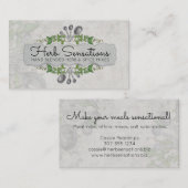 ぼろぼろのシックな計量スプーンのハーブのシェフのケータリング 名刺 (正面/裏面)