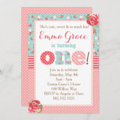 ぼろぼろのシックな誕生日の最初誕生日の招待状 招待状 (正面/裏面)