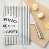 ぼろぼろのシックなNantucketは黒い及び白のストライプに署名します キッチンタオル (四つ折り)