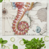 ぼろぼろのタツノオトシゴ キッチンタオル (折り畳み)