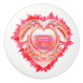 ぼろぼろのハートアートワークデザイン セラミックノブ (正面)