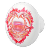 ぼろぼろのハートアートワークデザイン セラミックノブ (右)