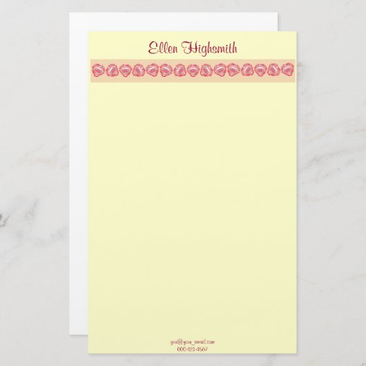 ぼろぼろのハートアートワーク縁どパーソナライズされた上 便箋 (正面/裏面)