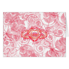 ぼろぼろのハートデザインオーバー赤いらせん状と星