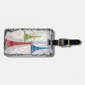 ぼろぼろのパリエッフェル塔の荷物のラベル ラゲッジタグ (正面横)