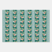 ぼろぼろのピンクと緑の庭 ラッピングペーパーシート (正面3)