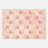 ぼろぼろのピンクと緑の庭 ラッピングペーパーシート (正面)