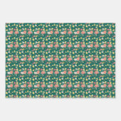 ぼろぼろのピンクと緑の庭 ラッピングペーパーシート (正面3)