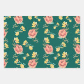 ぼろぼろのピンクと緑の庭 ラッピングペーパーシート (正面)