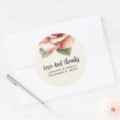 ぼろぼろのピンクのバラ ラウンドシール (封筒)