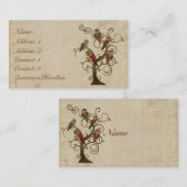 ぼろぼろのフクロウの木の名刺かラベル 名刺 (正面/裏面)