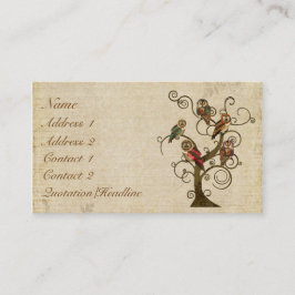 ぼろぼろのフクロウの木の名刺かラベル 名刺