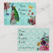 ぼろぼろのフランスのな孔雀の名刺 名刺 (正面/裏面)