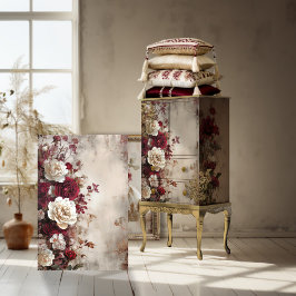 ぼろぼろのフローラフランスの、シック、バラ&牡丹 薄葉紙